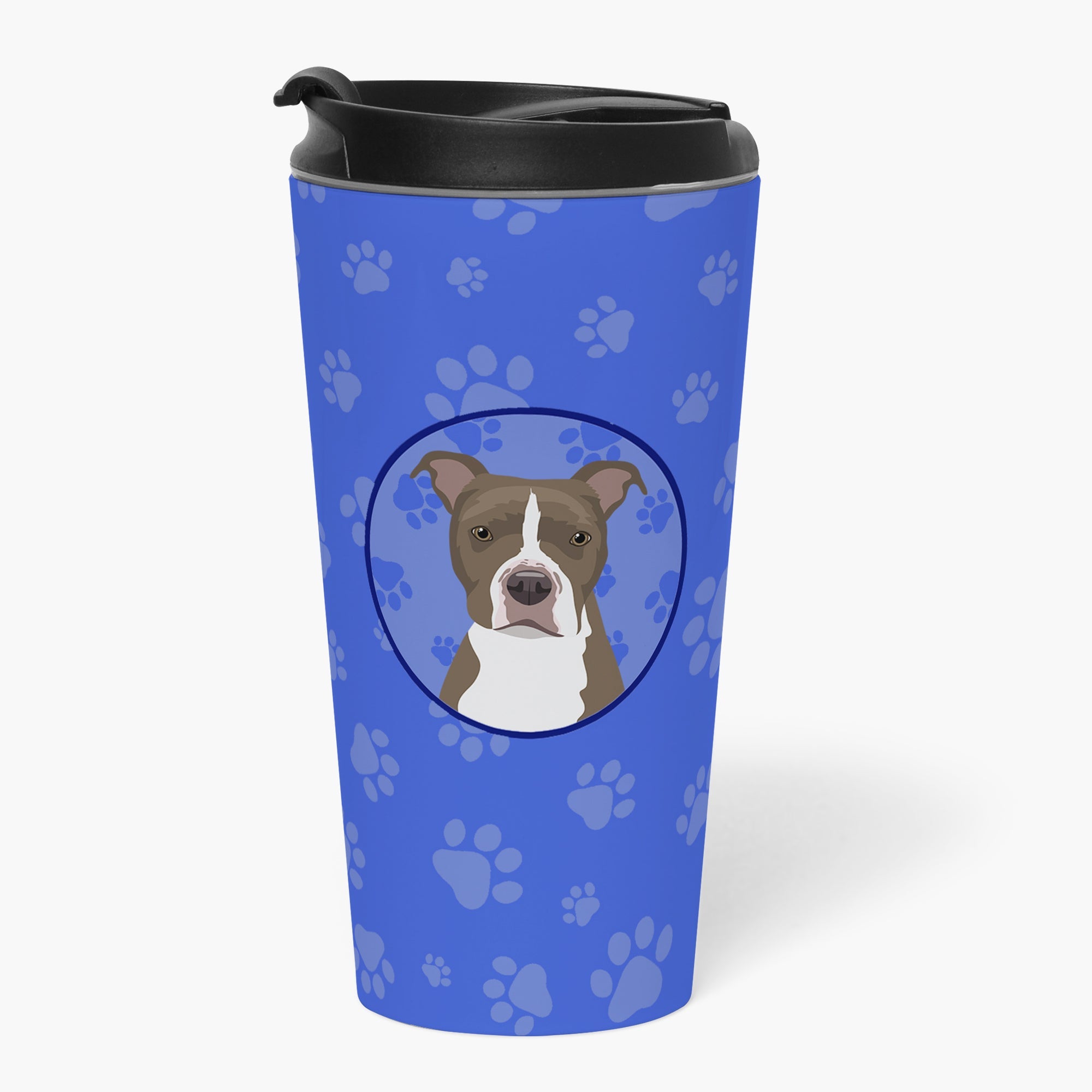 Pit Bull Blue #6  Stainless Steel 16 oz  Tumbler Blue Insulated Tumbler with Lid, Cute Travel Cup for Coffee, Cocktails, Gift Men, Dad, Women, Mother