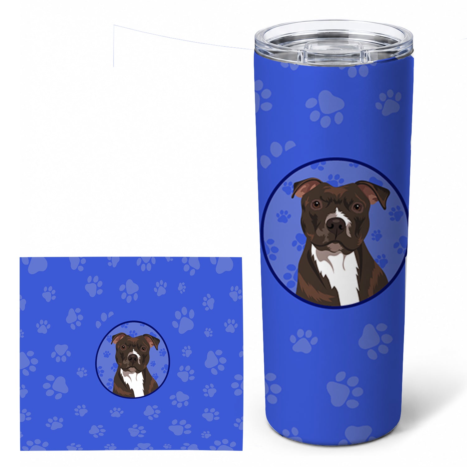 Pit Bull Brindle #2  Stainless Steel Skinny Tumbler 20 oz Vacuum Double Walled Reusable Insulated Travel Cup