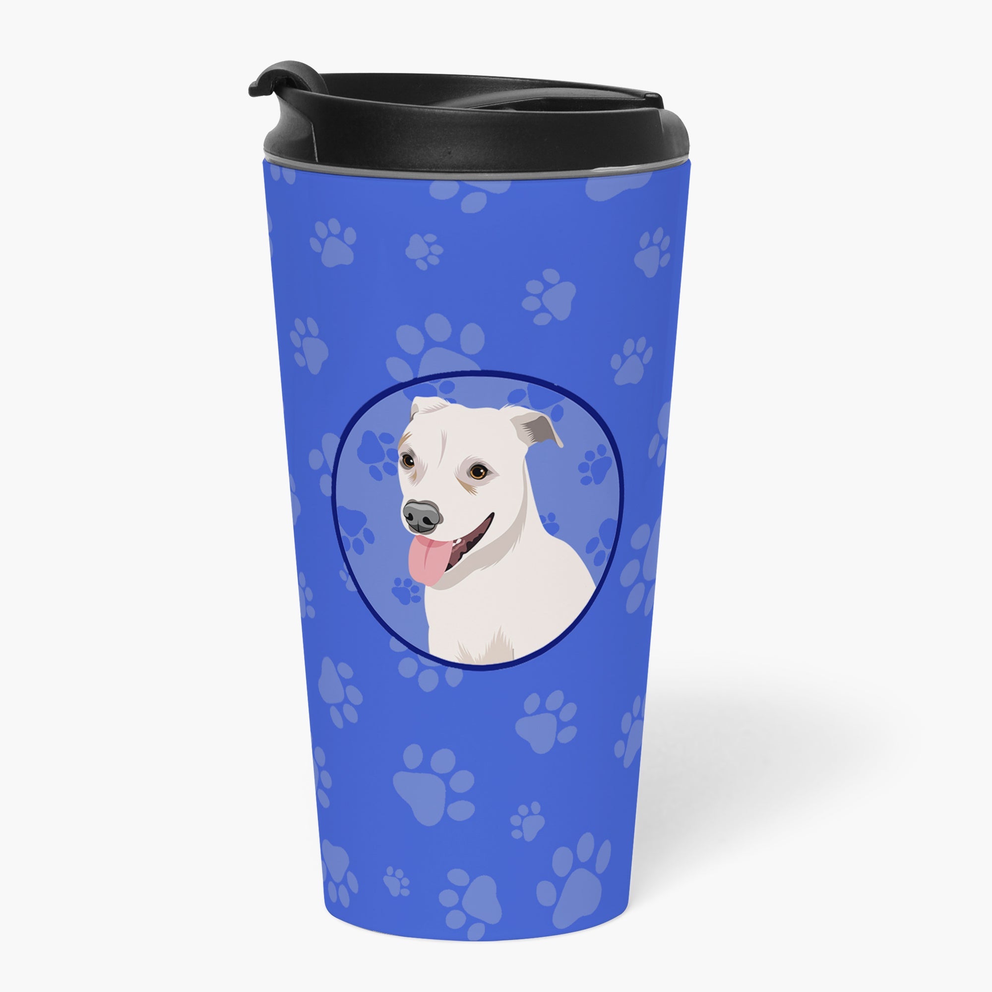Pit Bull Puppy  Stainless Steel 16 oz  Tumbler Blue Insulated Tumbler with Lid, Cute Travel Cup for Coffee, Cocktails, Gift Men, Dad, Women, Mother