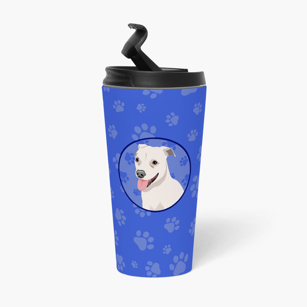 Pit Bull Puppy  Stainless Steel 16 oz  Tumbler Blue Insulated Tumbler with Lid, Cute Travel Cup for Coffee, Cocktails, Gift Men, Dad, Women, Mother