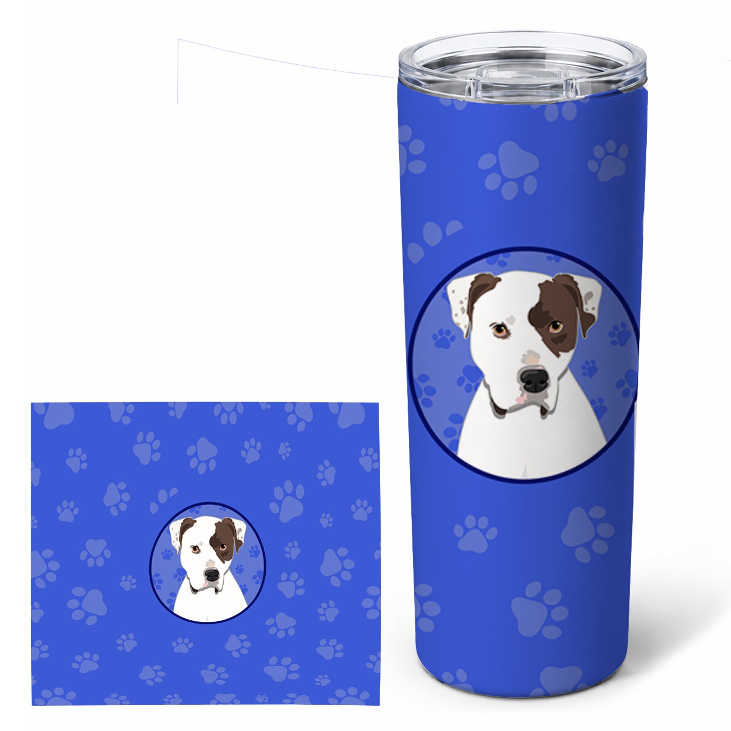 Pit Bull White #2  Stainless Steel Skinny Tumbler 20 oz Vacuum Double Walled Reusable Insulated Travel Cup