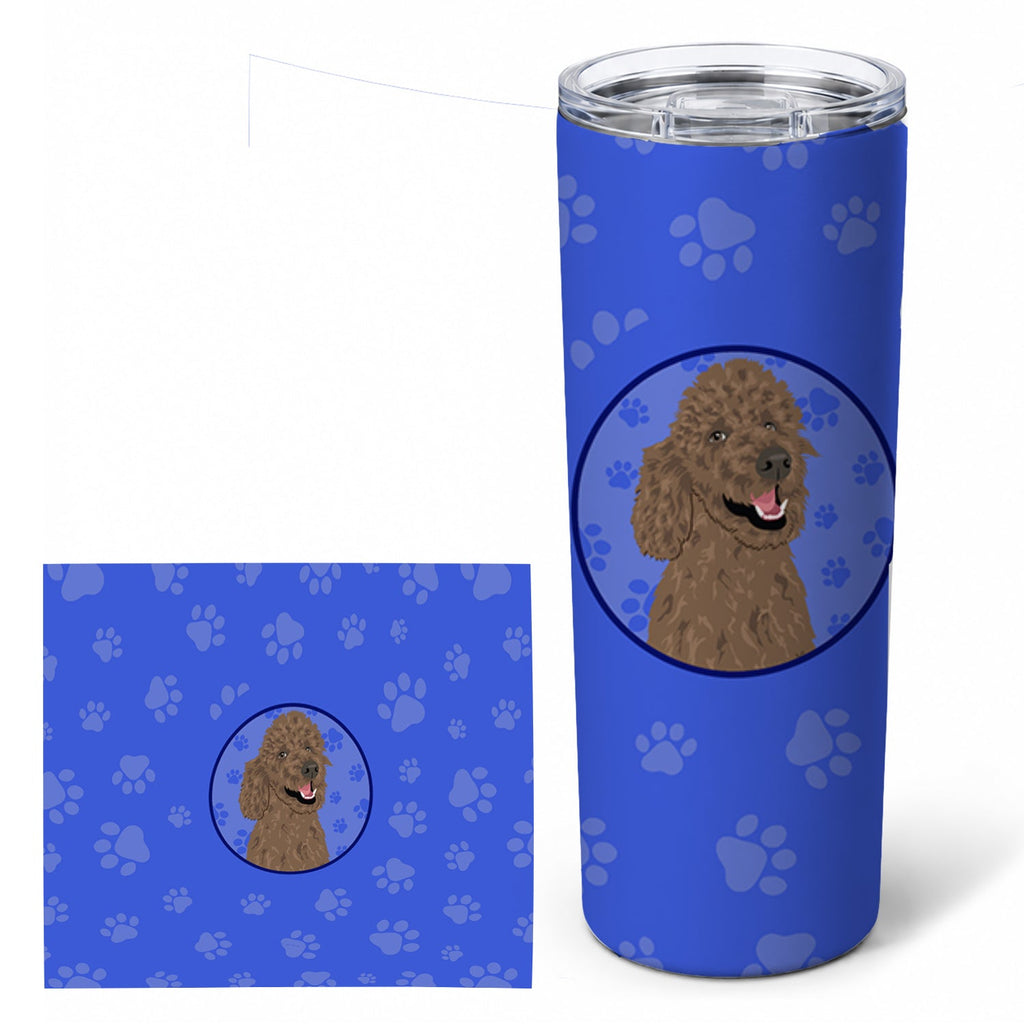 Poodle Standard Brown  Stainless Steel Skinny Tumbler 20 oz Vacuum Double Walled Reusable Insulated Travel Cup