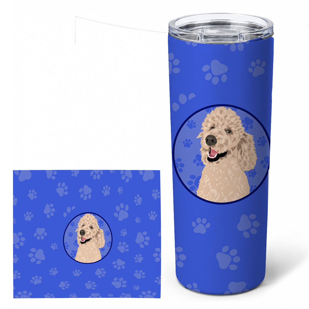 Poodle Standard Cafe Au Lait  Stainless Steel Skinny Tumbler 20 oz Vacuum Double Walled Reusable Insulated Travel Cup