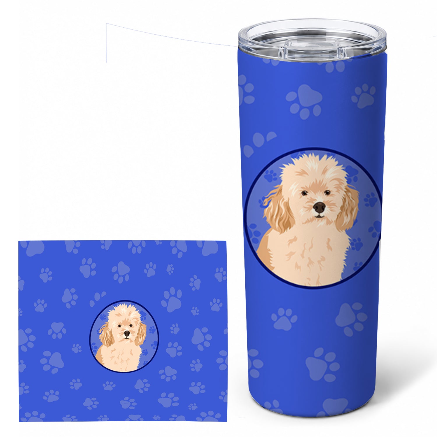 Poodle Toy Apricot #2  Stainless Steel Skinny Tumbler 20 oz Vacuum Double Walled Reusable Insulated Travel Cup