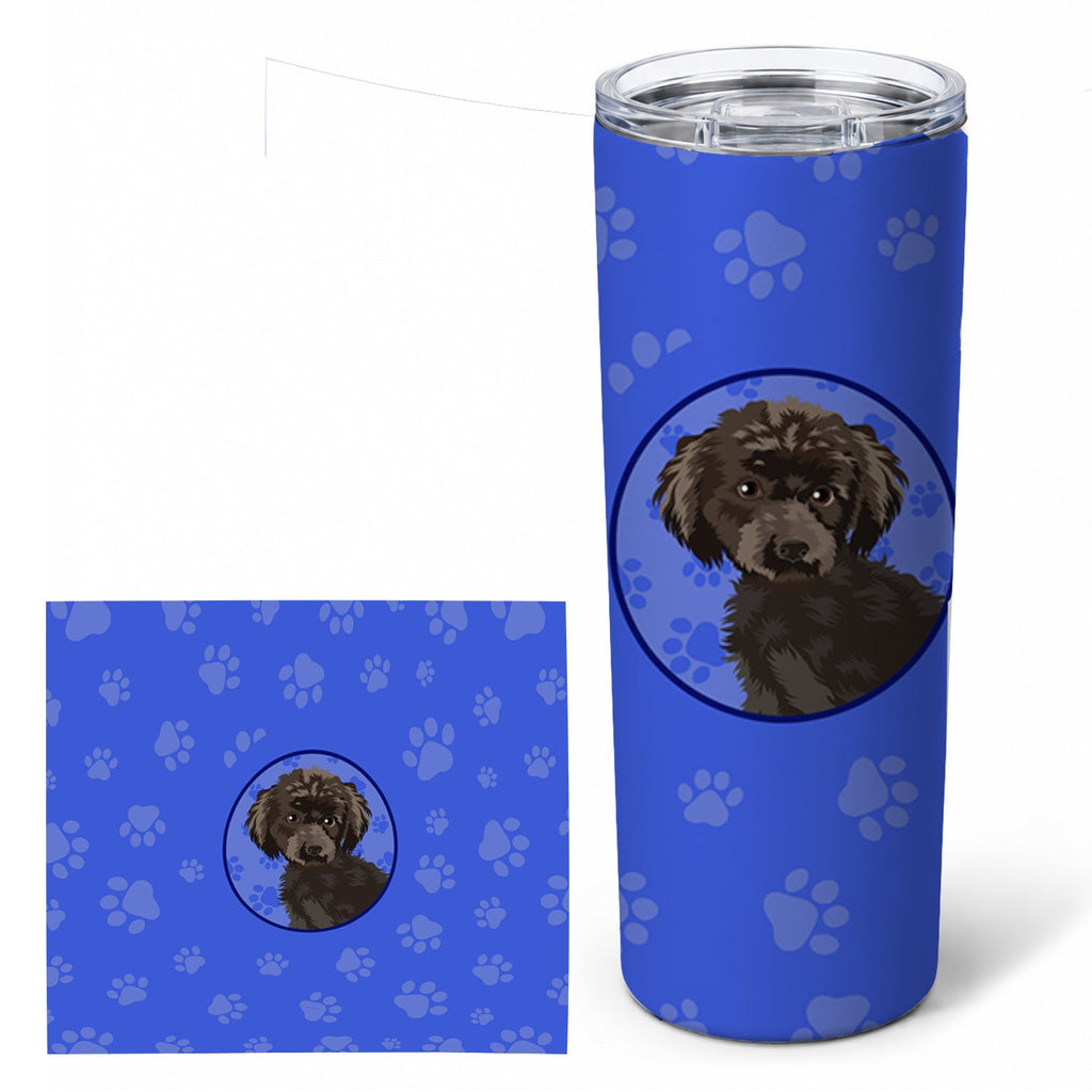 Poodle Toy Brown  Stainless Steel Skinny Tumbler 20 oz Vacuum Double Walled Reusable Insulated Travel Cup