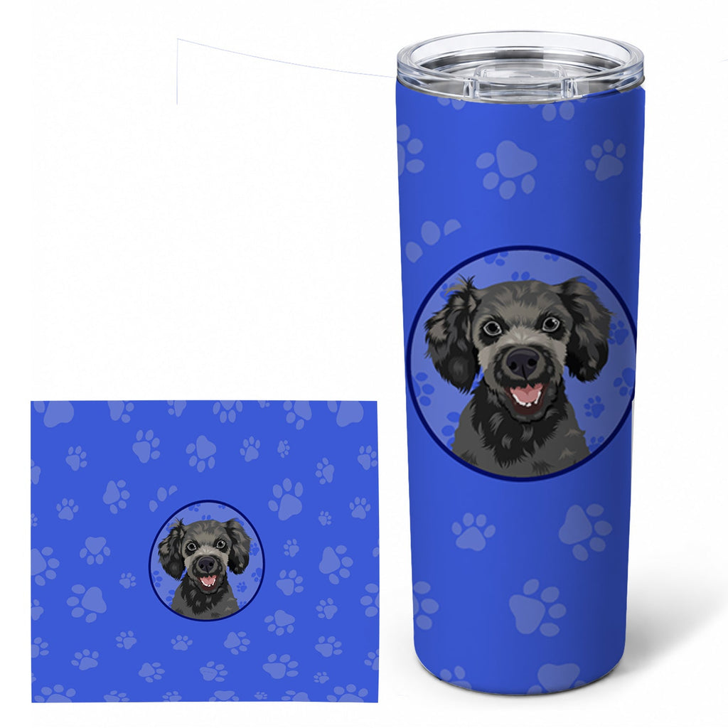 Poodle Toy Grey  Stainless Steel Skinny Tumbler 20 oz Vacuum Double Walled Reusable Insulated Travel Cup