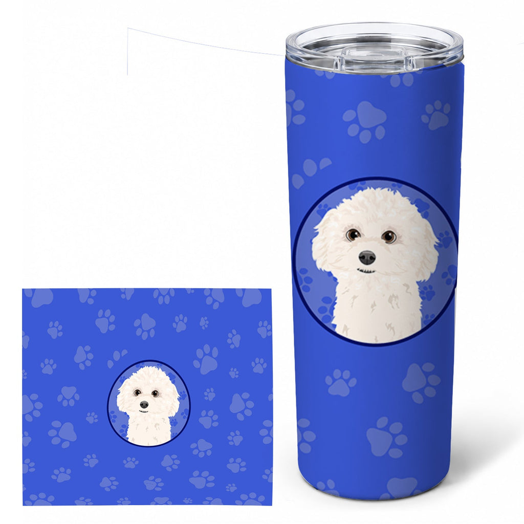 Poodle Toy White  Stainless Steel Skinny Tumbler 20 oz Vacuum Double Walled Reusable Insulated Travel Cup