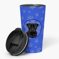 Pug Black #2  Stainless Steel 16 oz  Tumbler Blue Insulated Tumbler with Lid, Cute Travel Cup for Coffee, Cocktails, Gift Men, Dad, Women, Mother