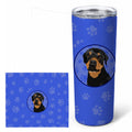 Rottweiler Black and Rust  Stainless Steel Skinny Tumbler 20 oz Vacuum Double Walled Reusable Insulated Travel Cup