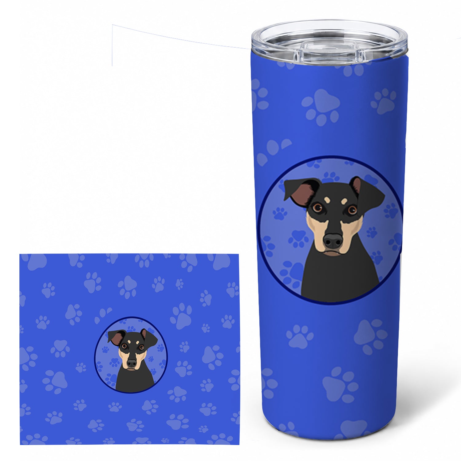 Rottweiler Black and Tan #3  Stainless Steel Skinny Tumbler 20 oz Vacuum Double Walled Reusable Insulated Travel Cup