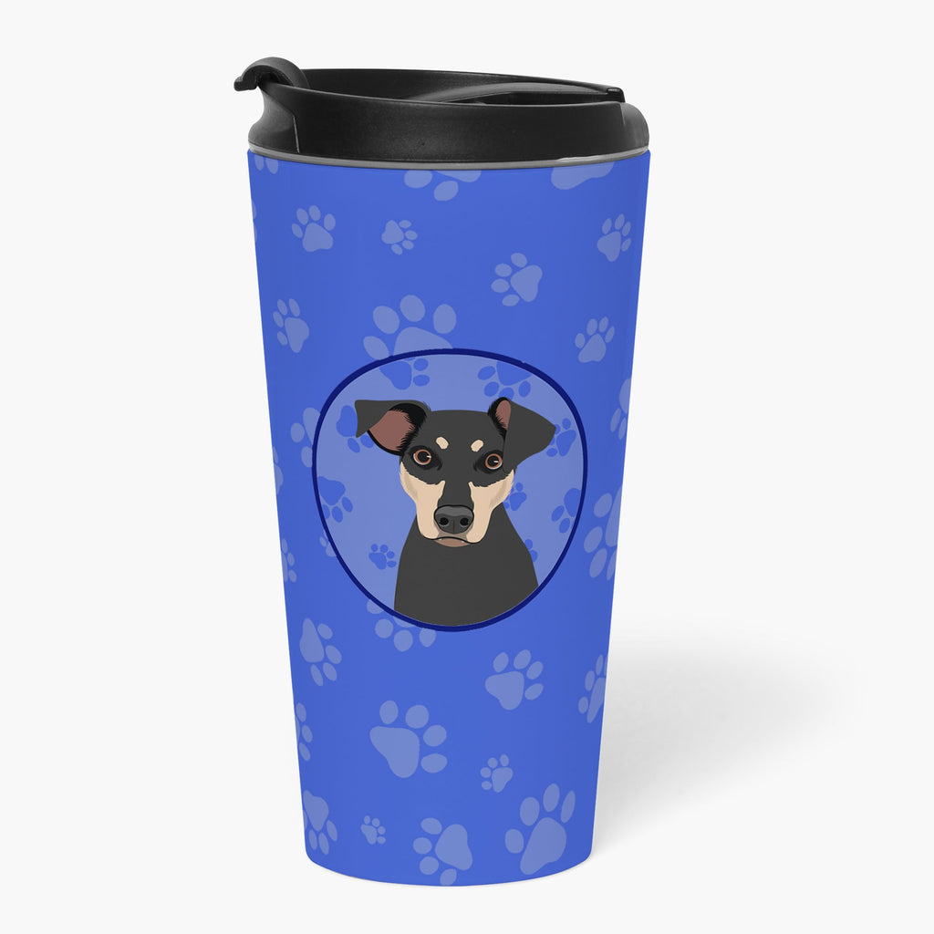 Rottweiler Black and Tan #3  Stainless Steel 16 oz  Tumbler Blue Insulated Tumbler with Lid, Cute Travel Cup for Coffee, Cocktails, Gift Men, Dad, Women, Mother