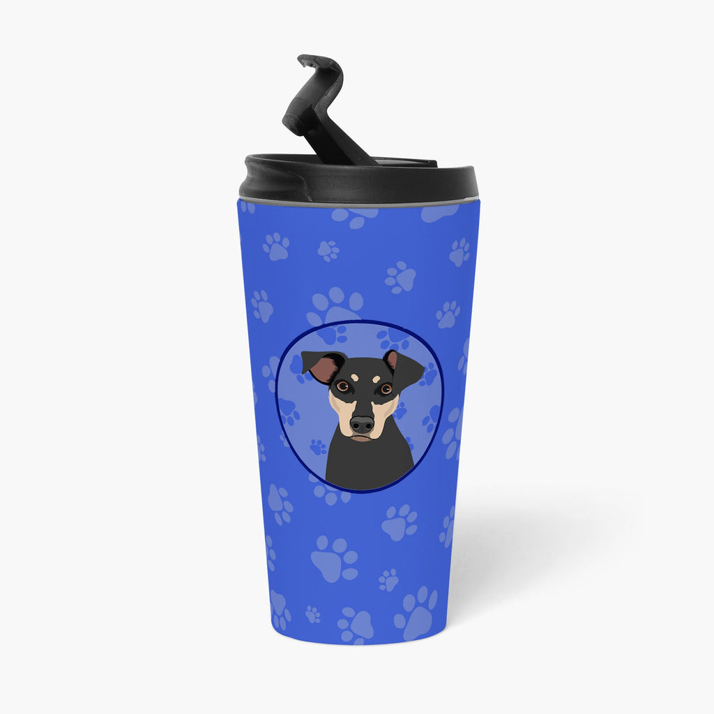 Rottweiler Black and Tan #3  Stainless Steel 16 oz  Tumbler Blue Insulated Tumbler with Lid, Cute Travel Cup for Coffee, Cocktails, Gift Men, Dad, Women, Mother