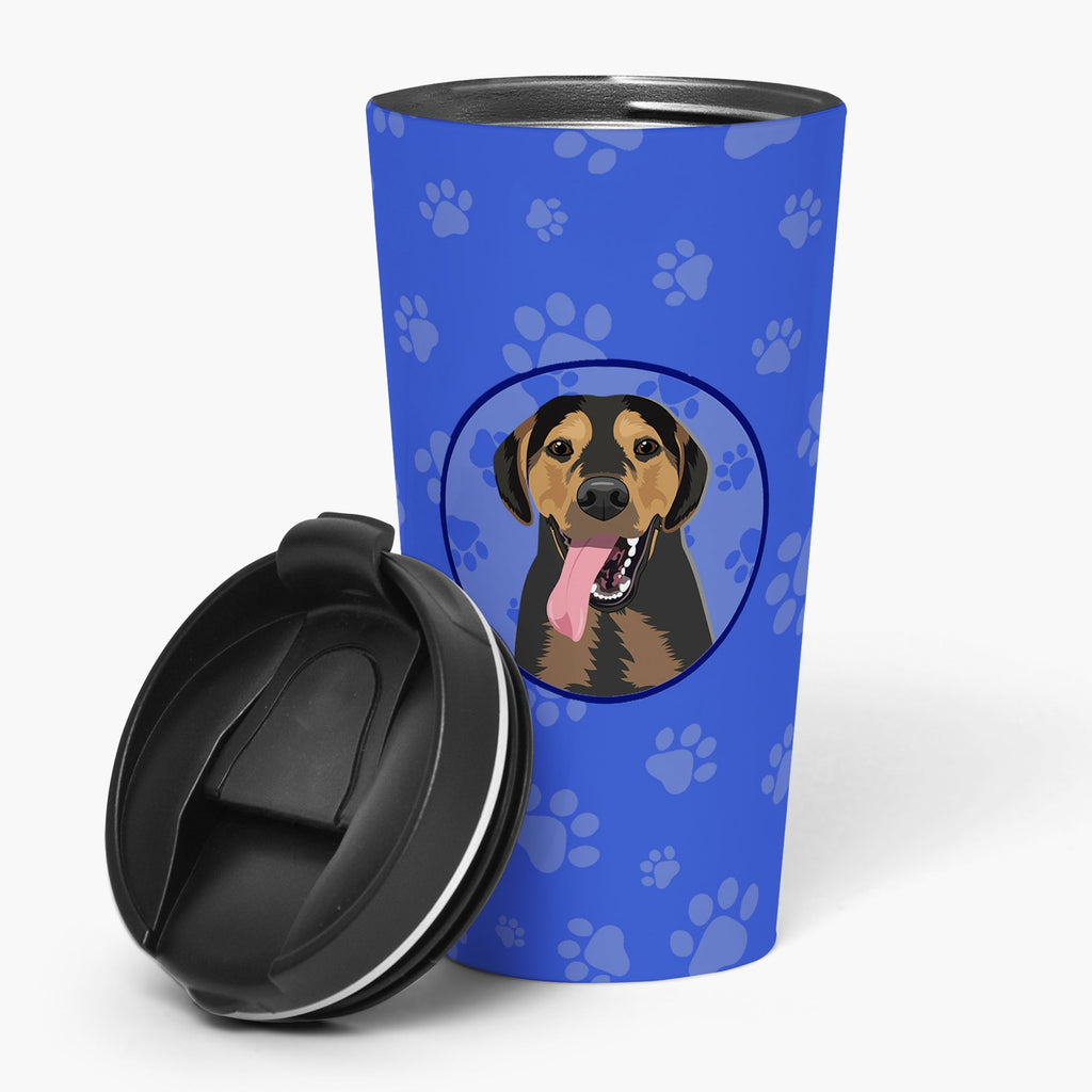 Rottweiler Black and Tan #4  Stainless Steel 16 oz  Tumbler Blue Insulated Tumbler with Lid, Cute Travel Cup for Coffee, Cocktails, Gift Men, Dad, Women, Mother