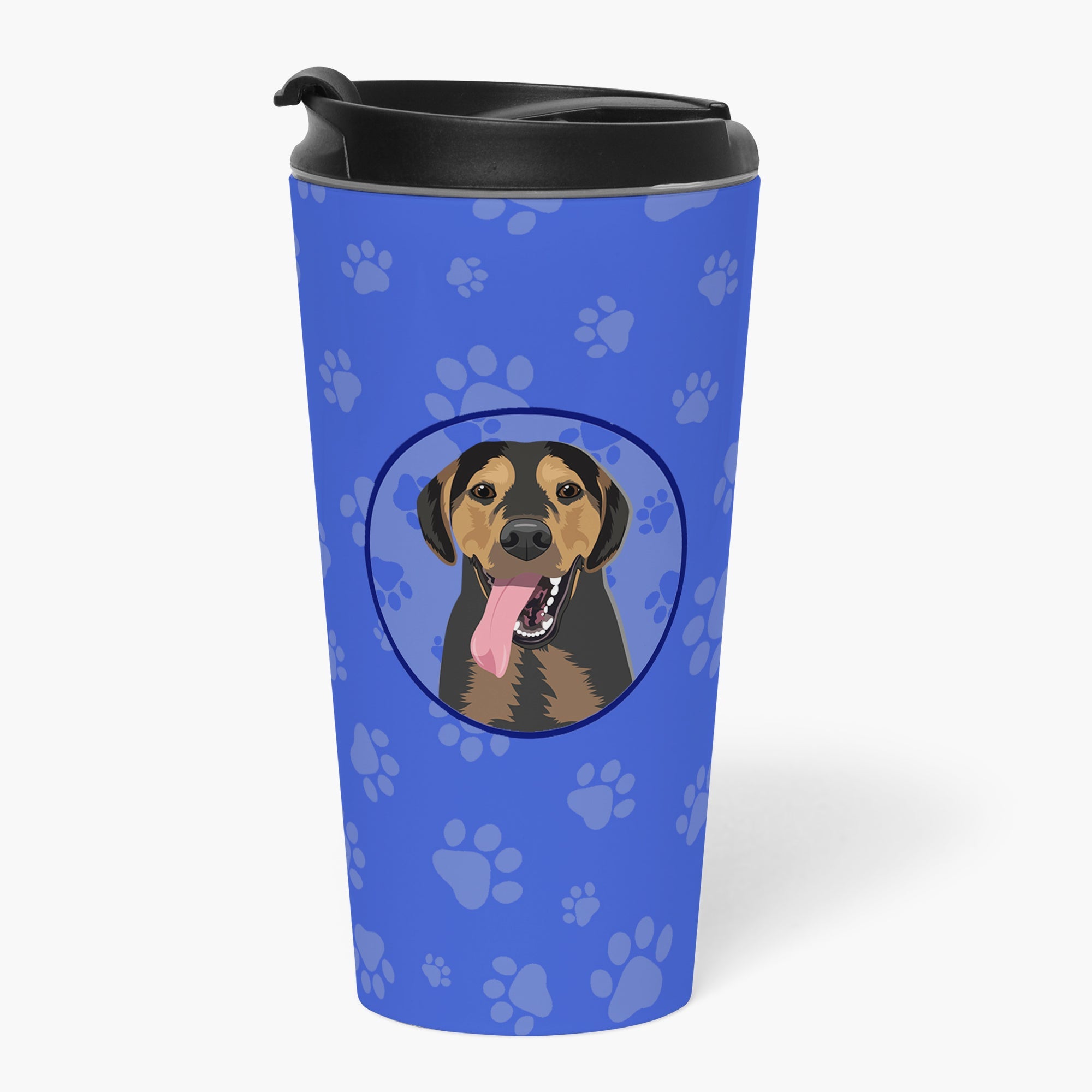 Rottweiler Black and Tan #4  Stainless Steel 16 oz  Tumbler Blue Insulated Tumbler with Lid, Cute Travel Cup for Coffee, Cocktails, Gift Men, Dad, Women, Mother