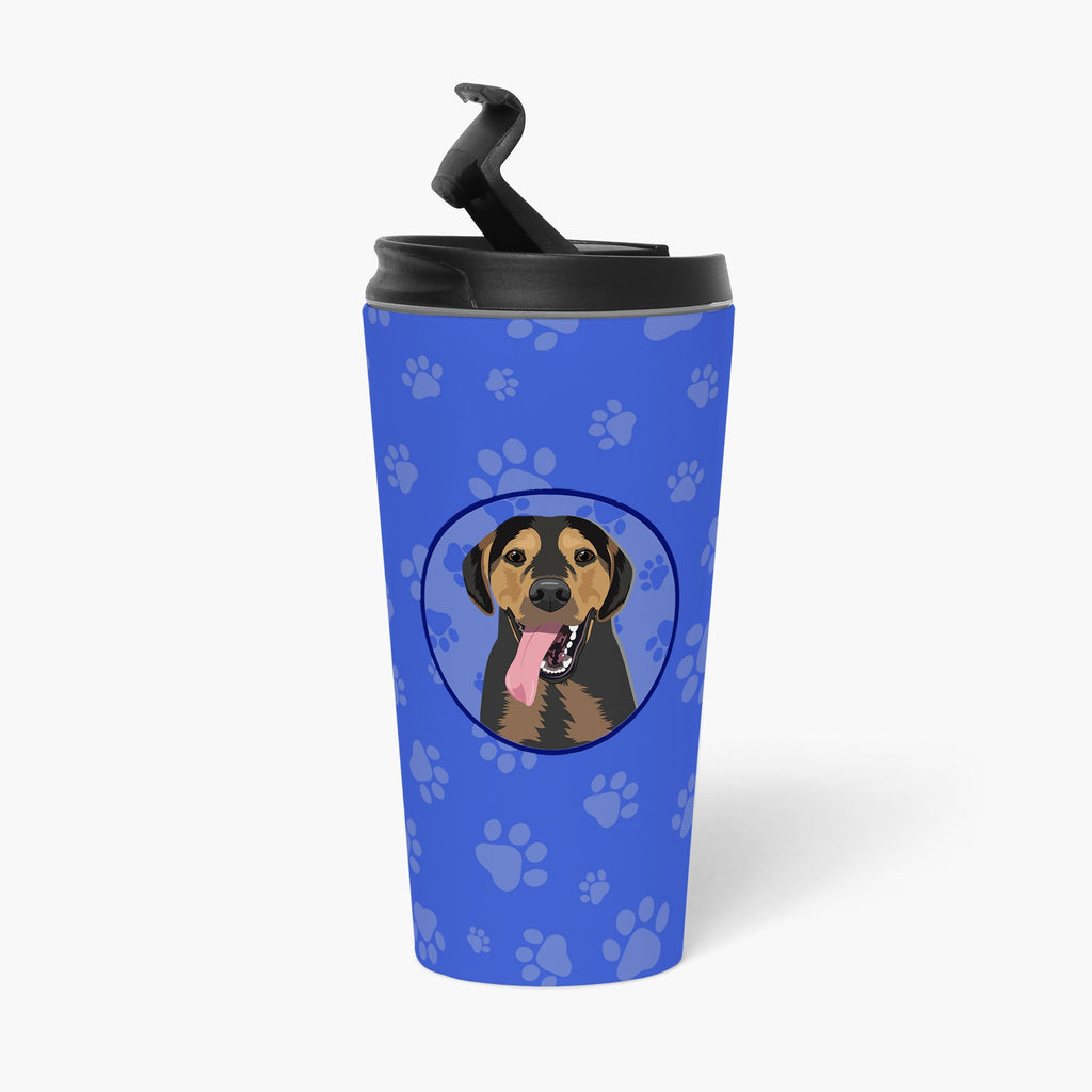 Rottweiler Black and Tan #4  Stainless Steel 16 oz  Tumbler Blue Insulated Tumbler with Lid, Cute Travel Cup for Coffee, Cocktails, Gift Men, Dad, Women, Mother