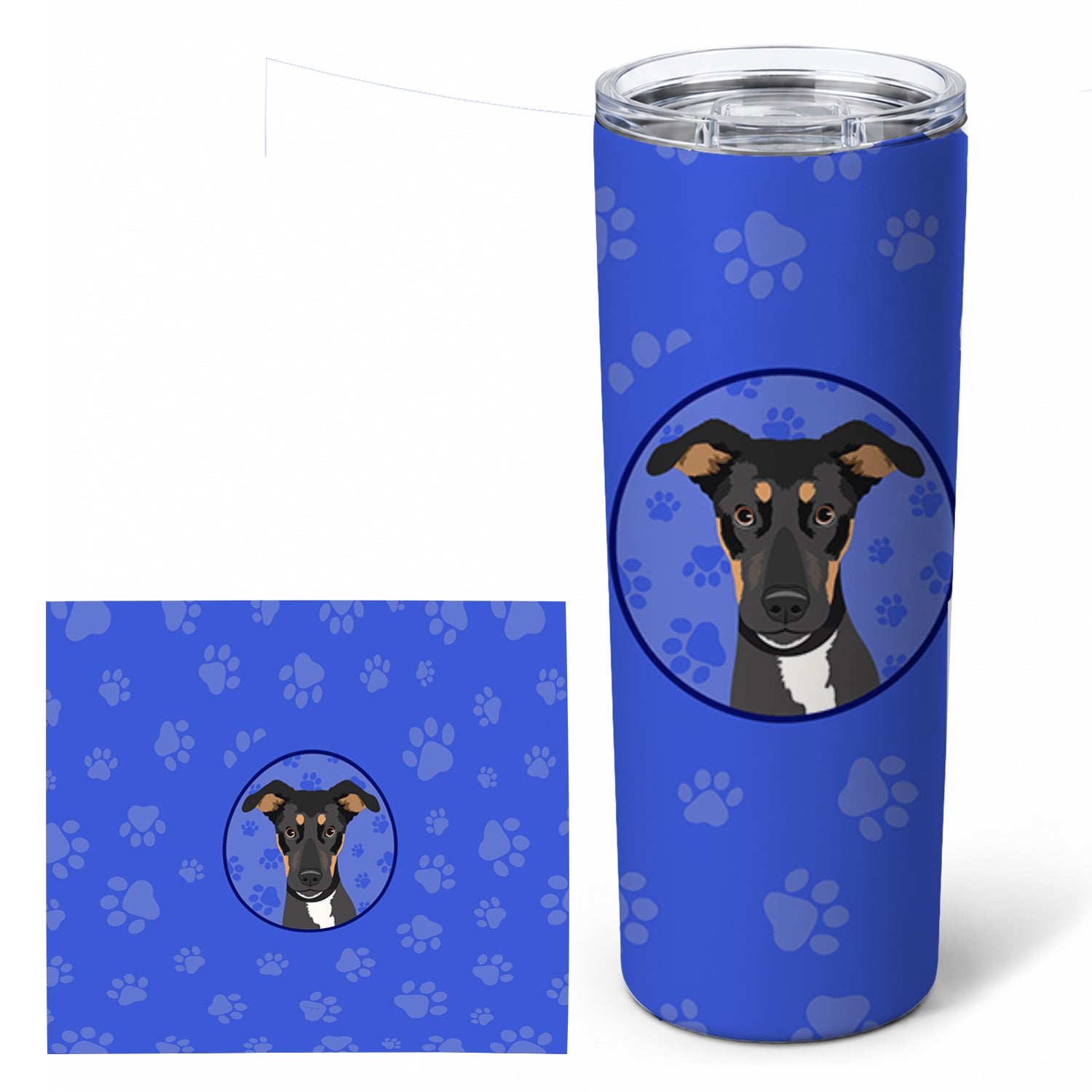 Rottweiler Black and Tan #6  Stainless Steel Skinny Tumbler 20 oz Vacuum Double Walled Reusable Insulated Travel Cup