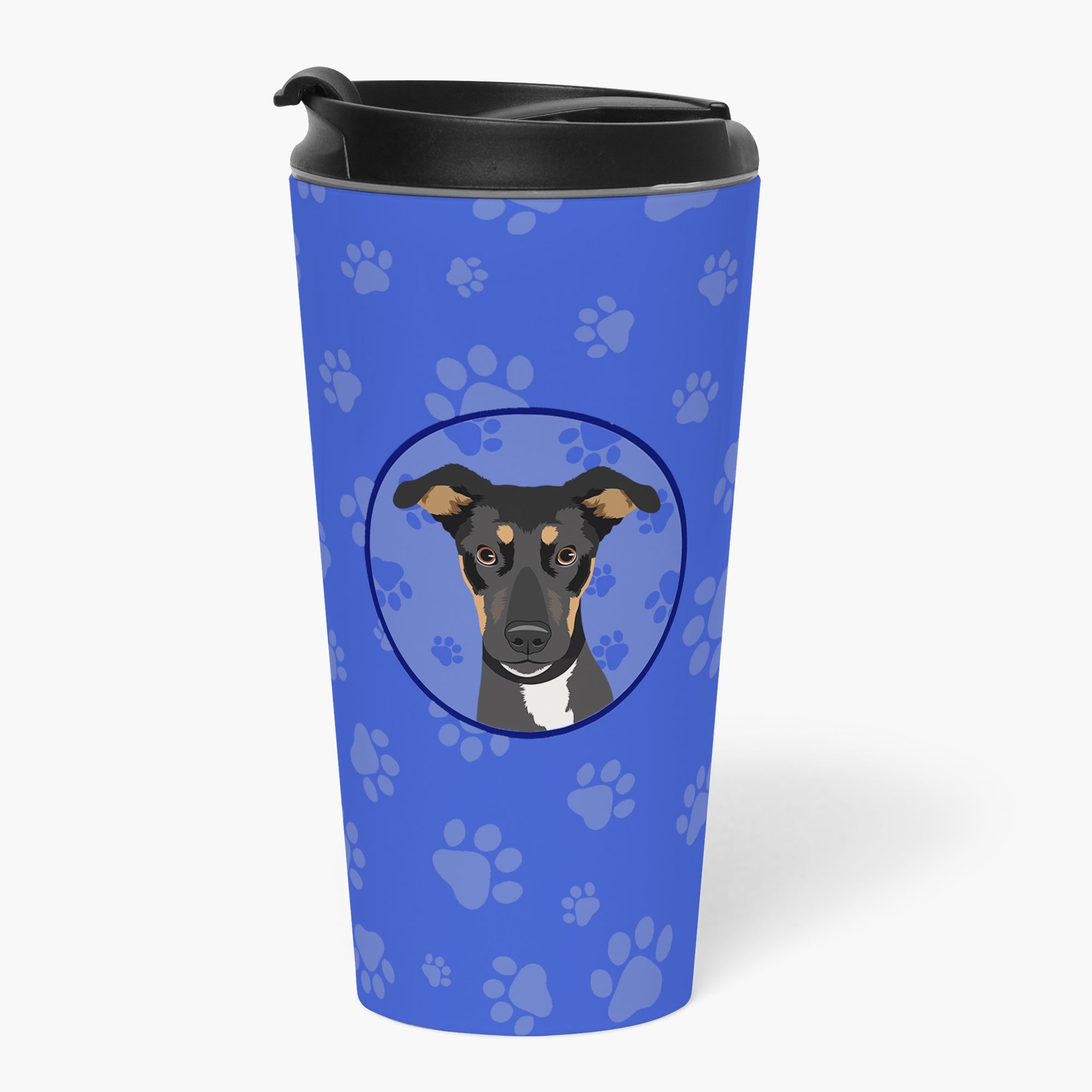 Rottweiler Black and Tan #6  Stainless Steel 16 oz  Tumbler Blue Insulated Tumbler with Lid, Cute Travel Cup for Coffee, Cocktails, Gift Men, Dad, Women, Mother