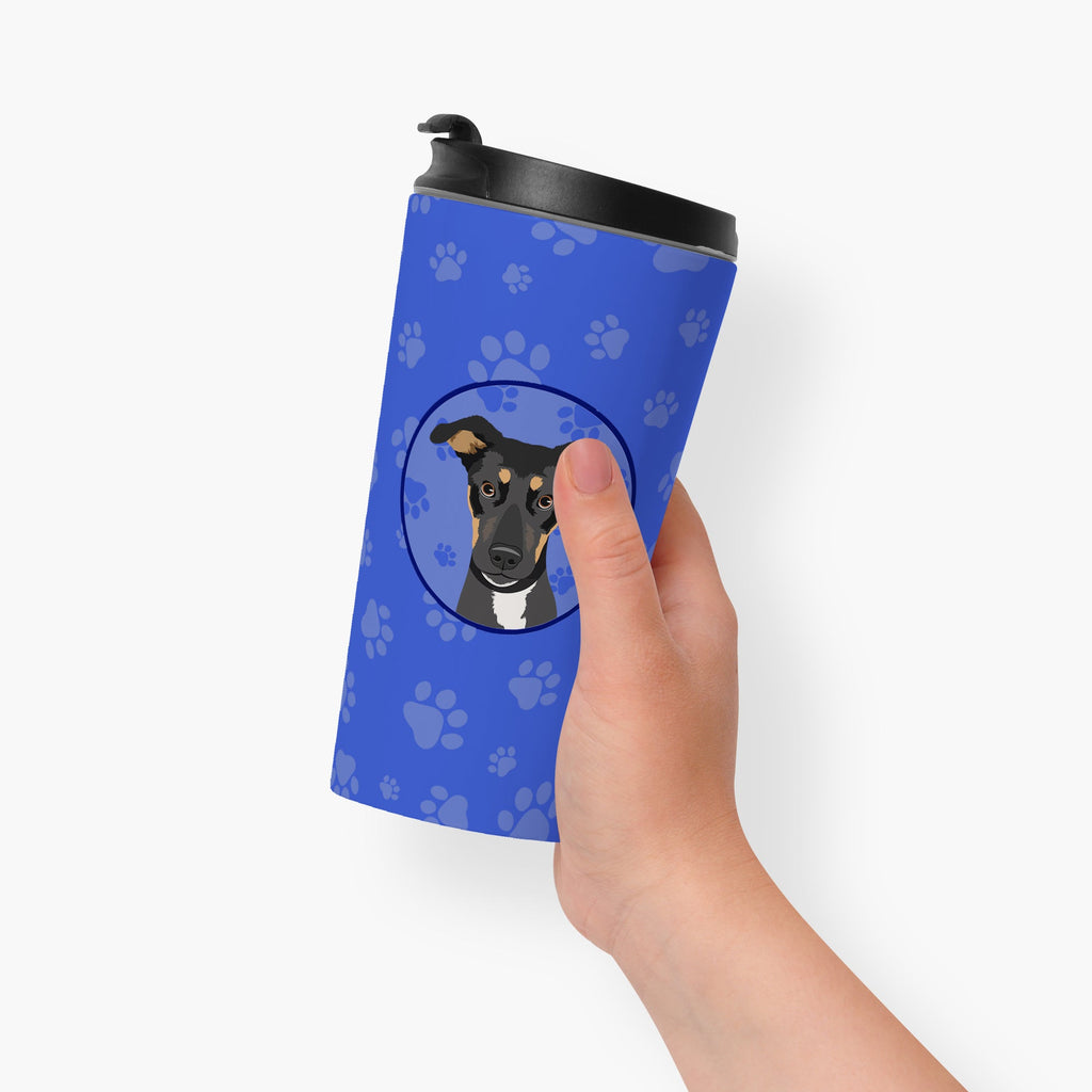 Rottweiler Black and Tan #6  Stainless Steel 16 oz  Tumbler Blue Insulated Tumbler with Lid, Cute Travel Cup for Coffee, Cocktails, Gift Men, Dad, Women, Mother