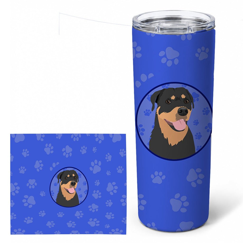Rottweiler Black and Tan #7  Stainless Steel Skinny Tumbler 20 oz Vacuum Double Walled Reusable Insulated Travel Cup