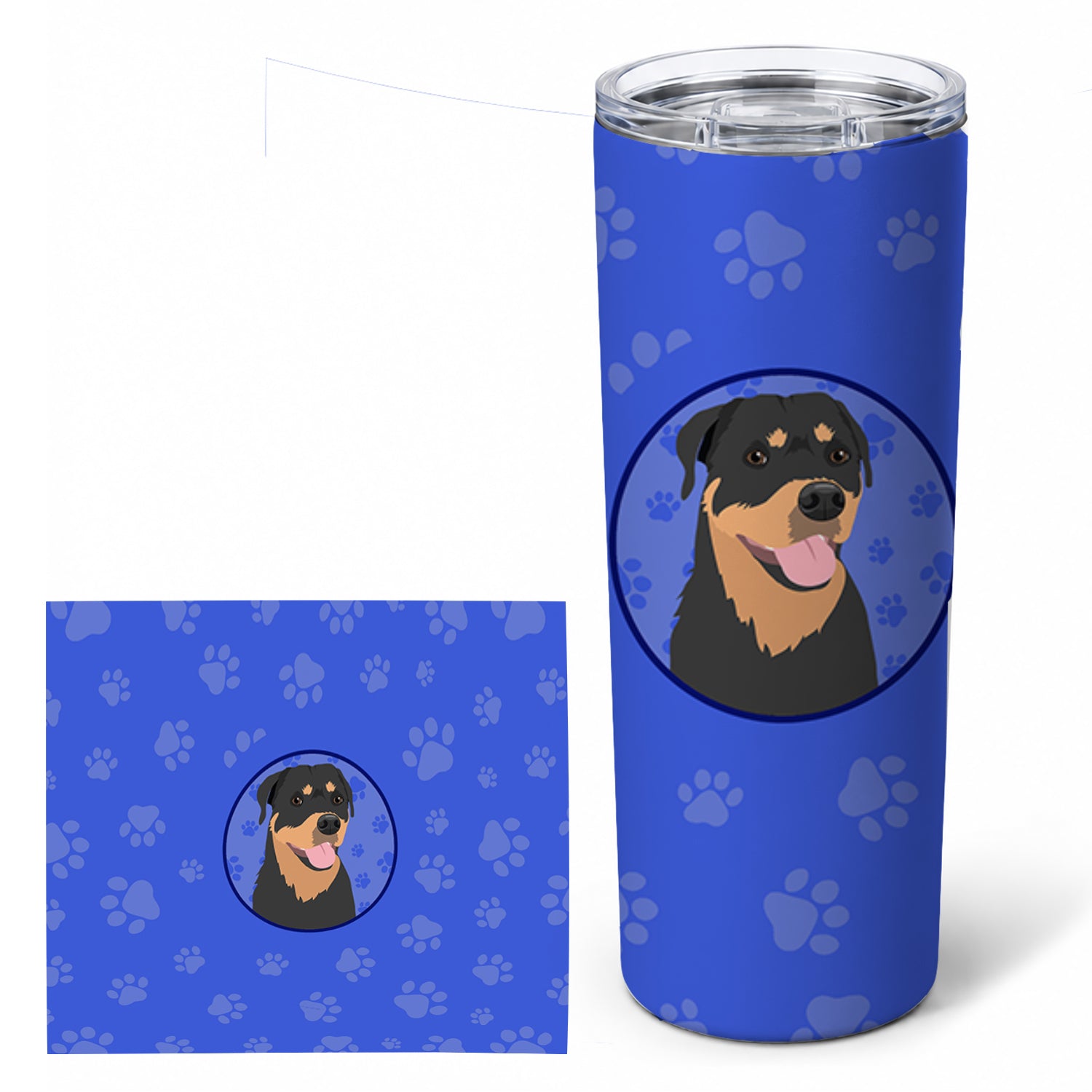 Rottweiler Black and Tan #7  Stainless Steel Skinny Tumbler 20 oz Vacuum Double Walled Reusable Insulated Travel Cup