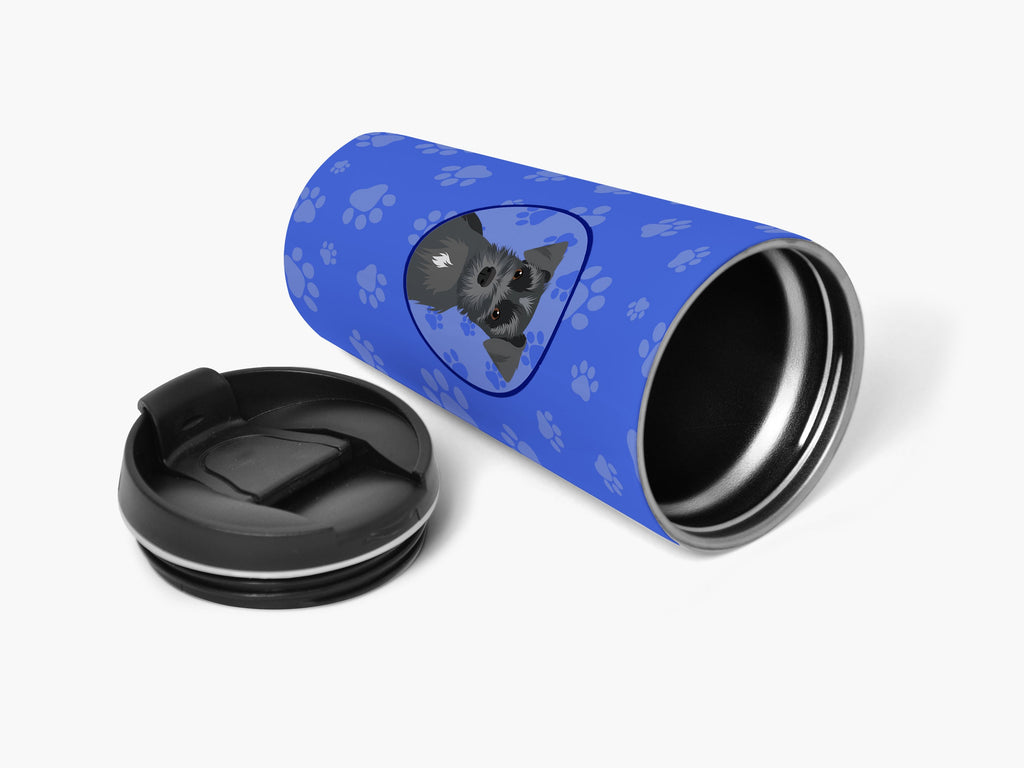 Schnauzer Black #1  Stainless Steel 16 oz  Tumbler Blue Insulated Tumbler with Lid, Cute Travel Cup for Coffee, Cocktails, Gift Men, Dad, Women, Mother