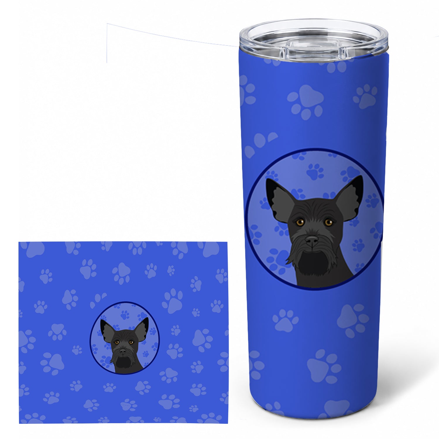Schnauzer Black #2  Stainless Steel Skinny Tumbler 20 oz Vacuum Double Walled Reusable Insulated Travel Cup