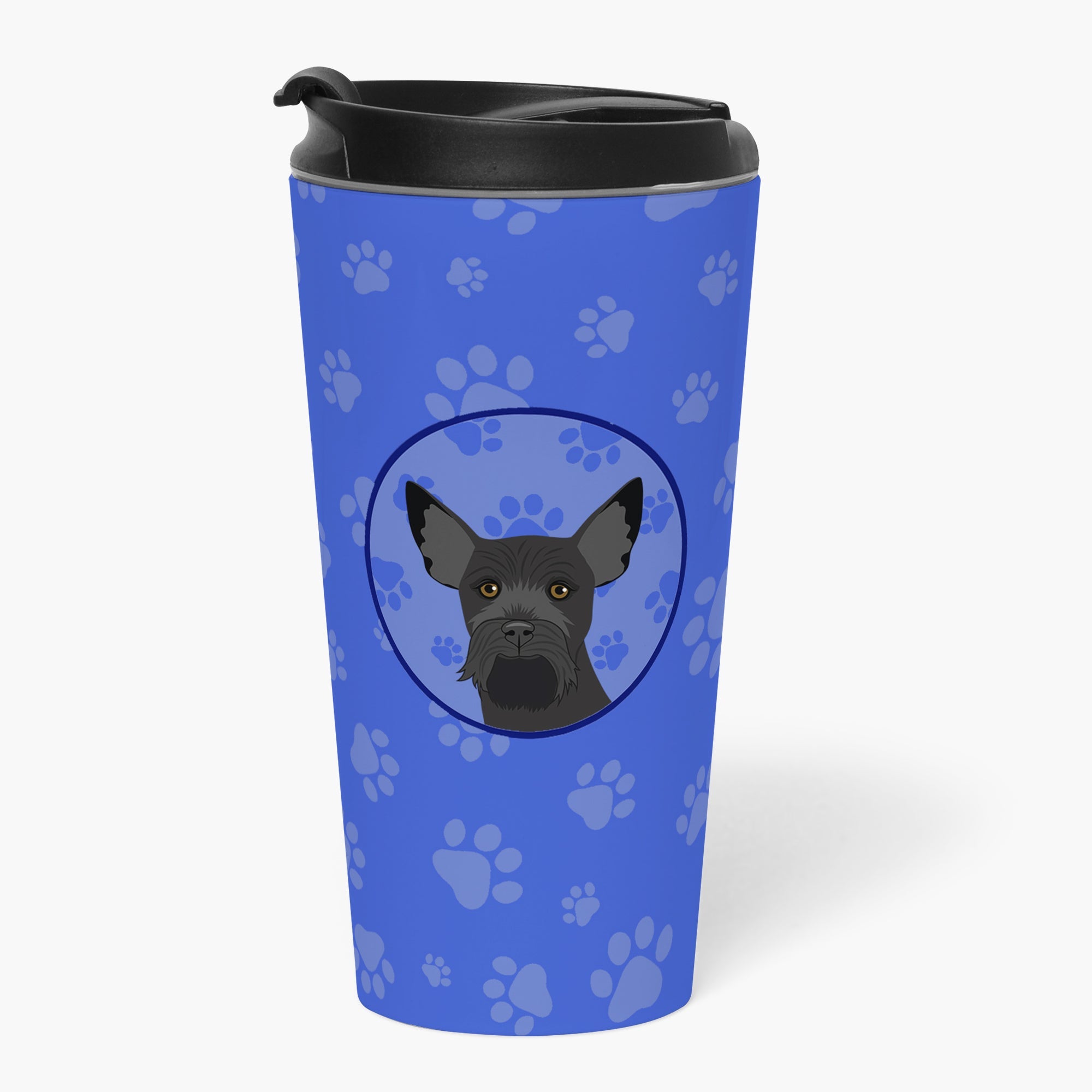 Schnauzer Black #2  Stainless Steel 16 oz  Tumbler Blue Insulated Tumbler with Lid, Cute Travel Cup for Coffee, Cocktails, Gift Men, Dad, Women, Mother