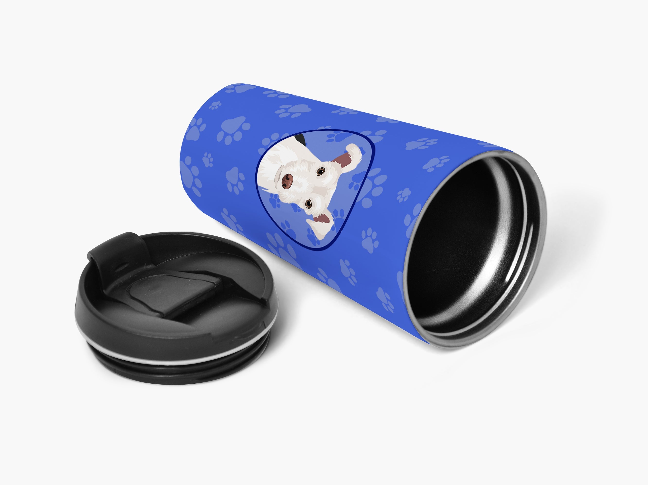 Schnauzer Parti  Stainless Steel 16 oz  Tumbler Blue Insulated Tumbler with Lid, Cute Travel Cup for Coffee, Cocktails, Gift Men, Dad, Women, Mother