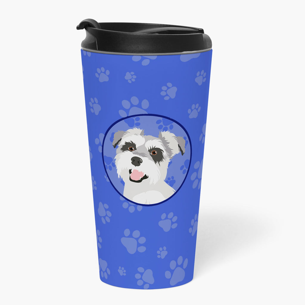 Schnauzer Salt and Pepper #2  Stainless Steel 16 oz  Tumbler Blue Insulated Tumbler with Lid, Cute Travel Cup for Coffee, Cocktails, Gift Men, Dad, Women, Mother