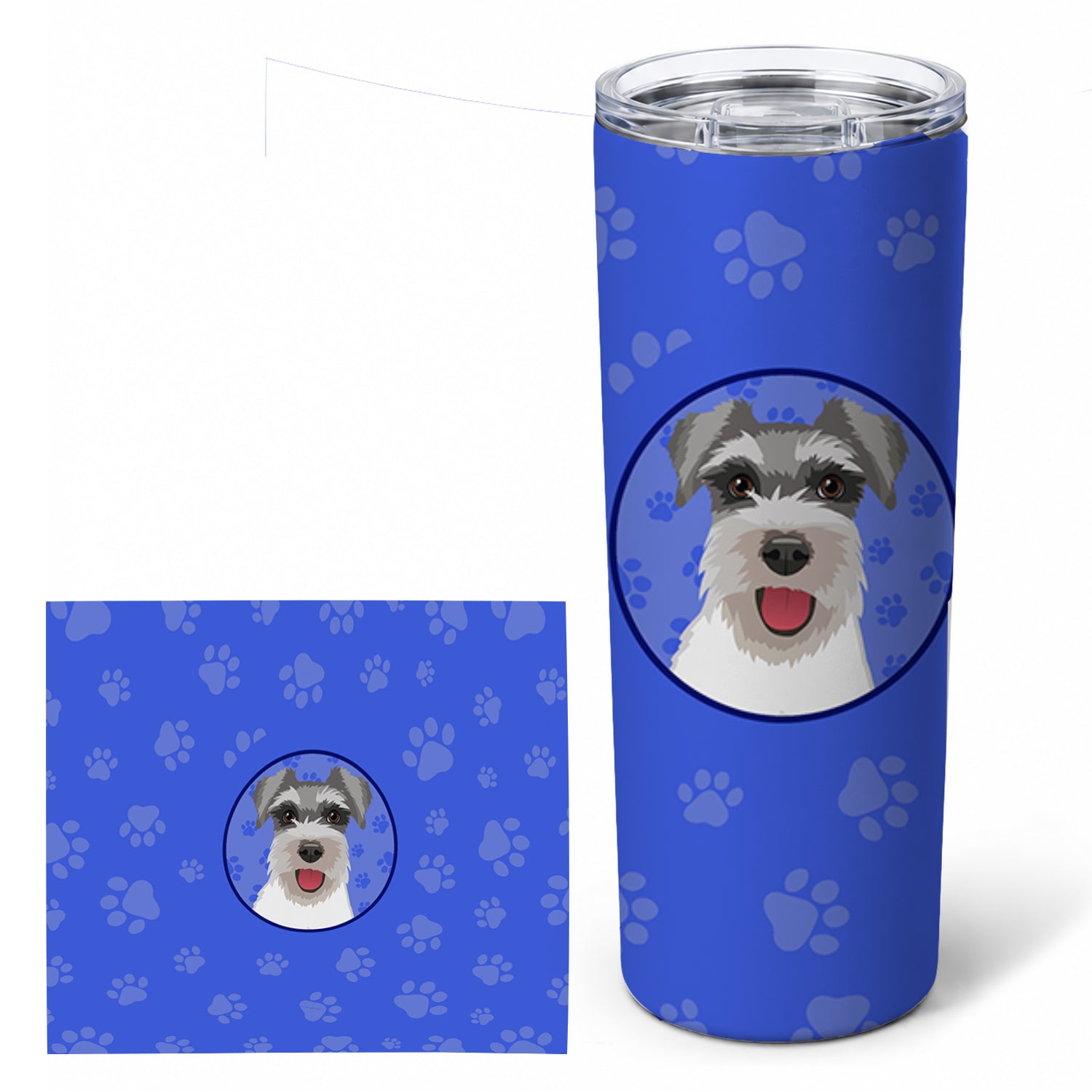Schnauzer Salt and Pepper #3  Stainless Steel Skinny Tumbler 20 oz Vacuum Double Walled Reusable Insulated Travel Cup