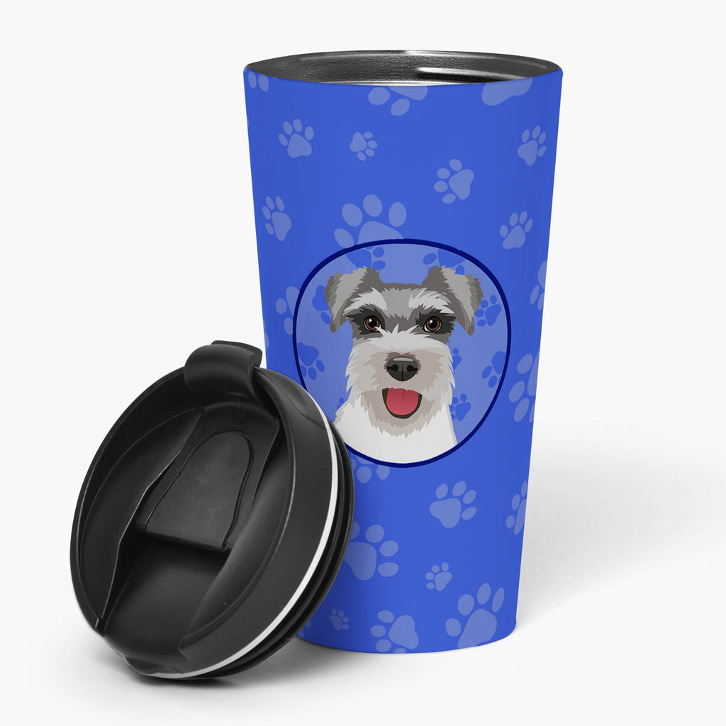 Schnauzer Salt and Pepper #3  Stainless Steel 16 oz  Tumbler Blue Insulated Tumbler with Lid, Cute Travel Cup for Coffee, Cocktails, Gift Men, Dad, Women, Mother