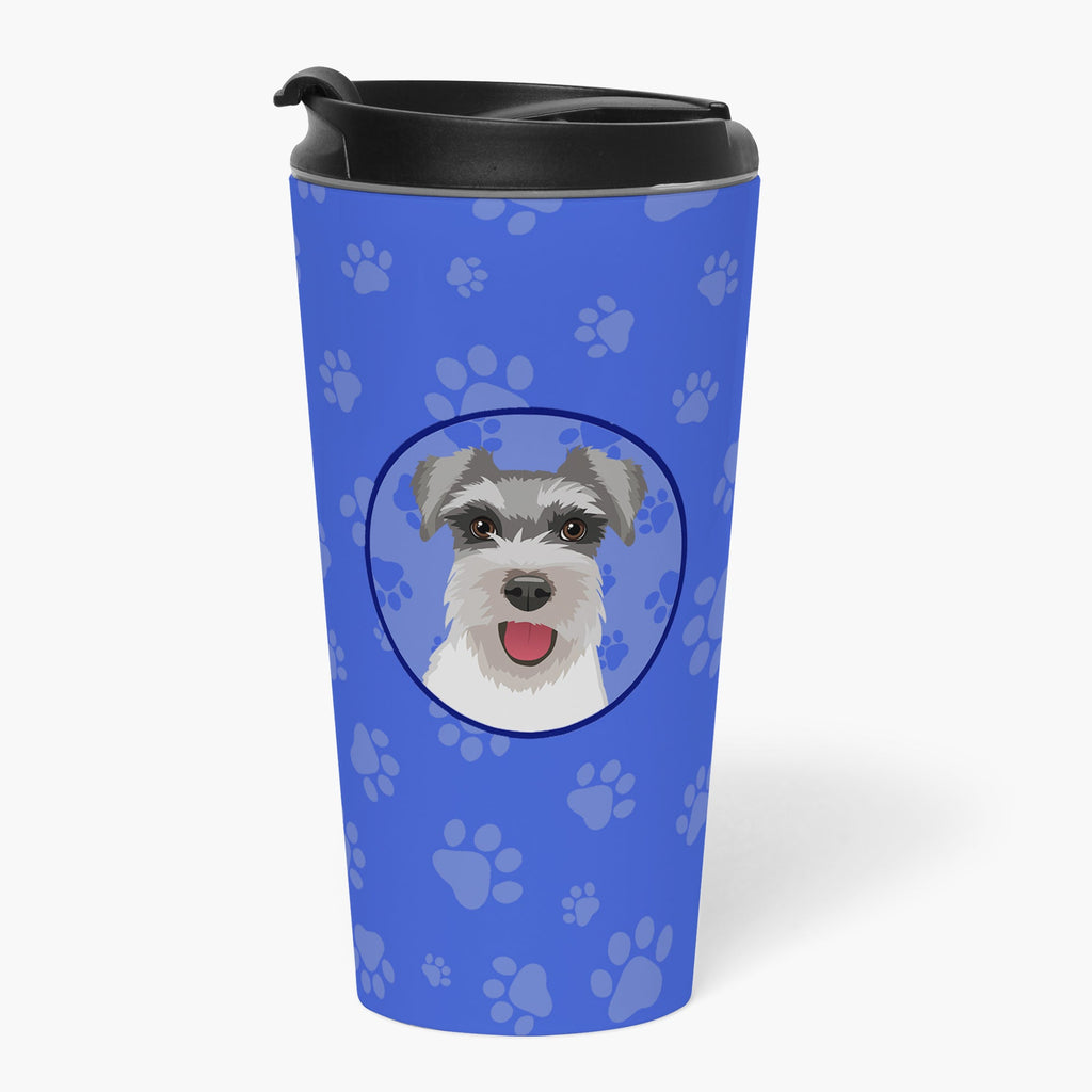 Schnauzer Salt and Pepper #3  Stainless Steel 16 oz  Tumbler Blue Insulated Tumbler with Lid, Cute Travel Cup for Coffee, Cocktails, Gift Men, Dad, Women, Mother