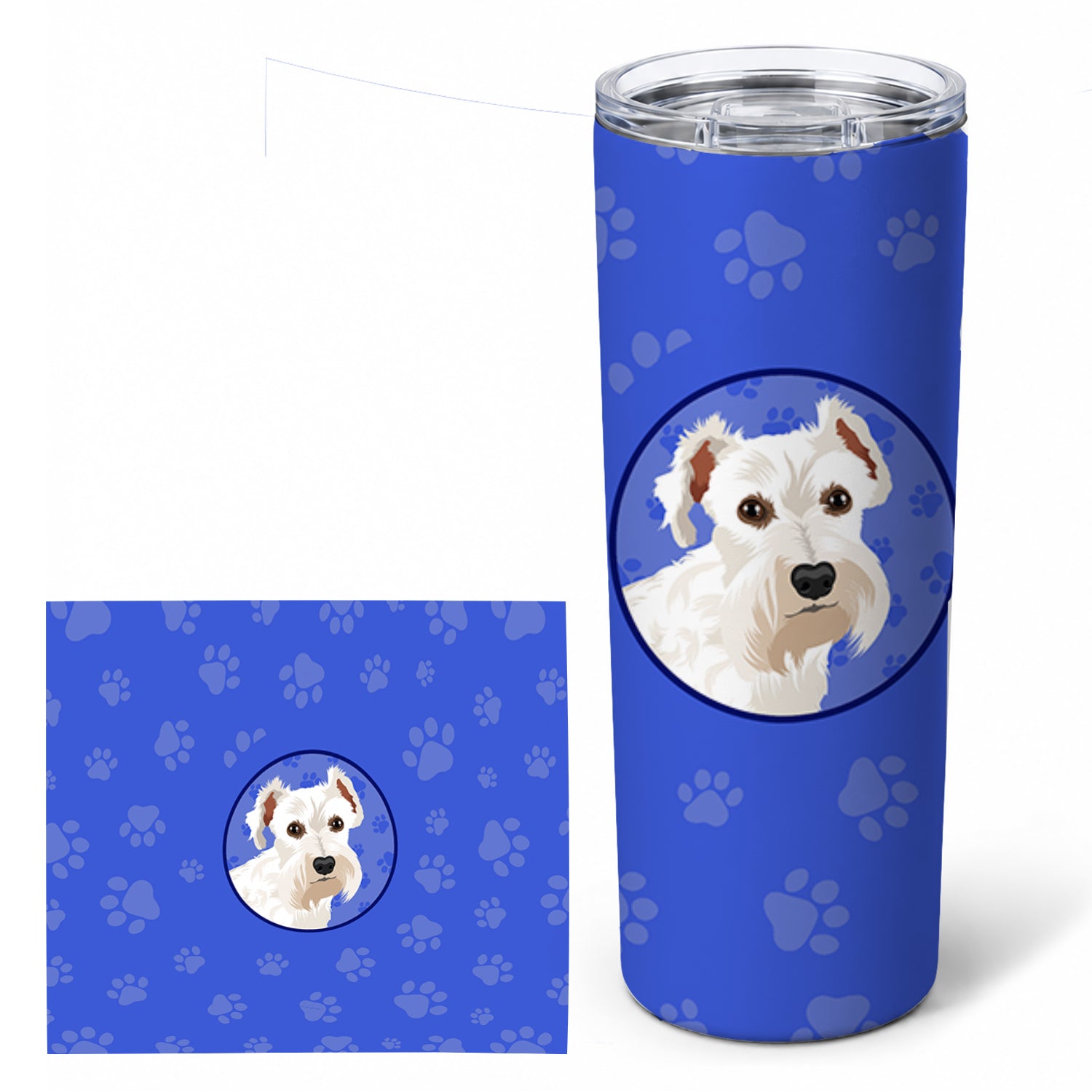 Schnauzer White #1  Stainless Steel Skinny Tumbler 20 oz Vacuum Double Walled Reusable Insulated Travel Cup