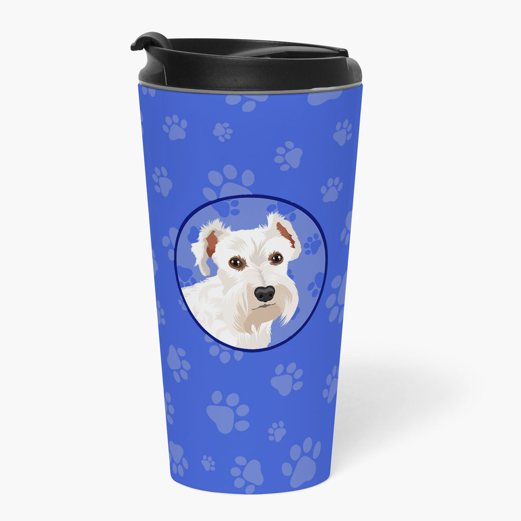 Schnauzer White #1  Stainless Steel 16 oz  Tumbler Blue Insulated Tumbler with Lid, Cute Travel Cup for Coffee, Cocktails, Gift Men, Dad, Women, Mother