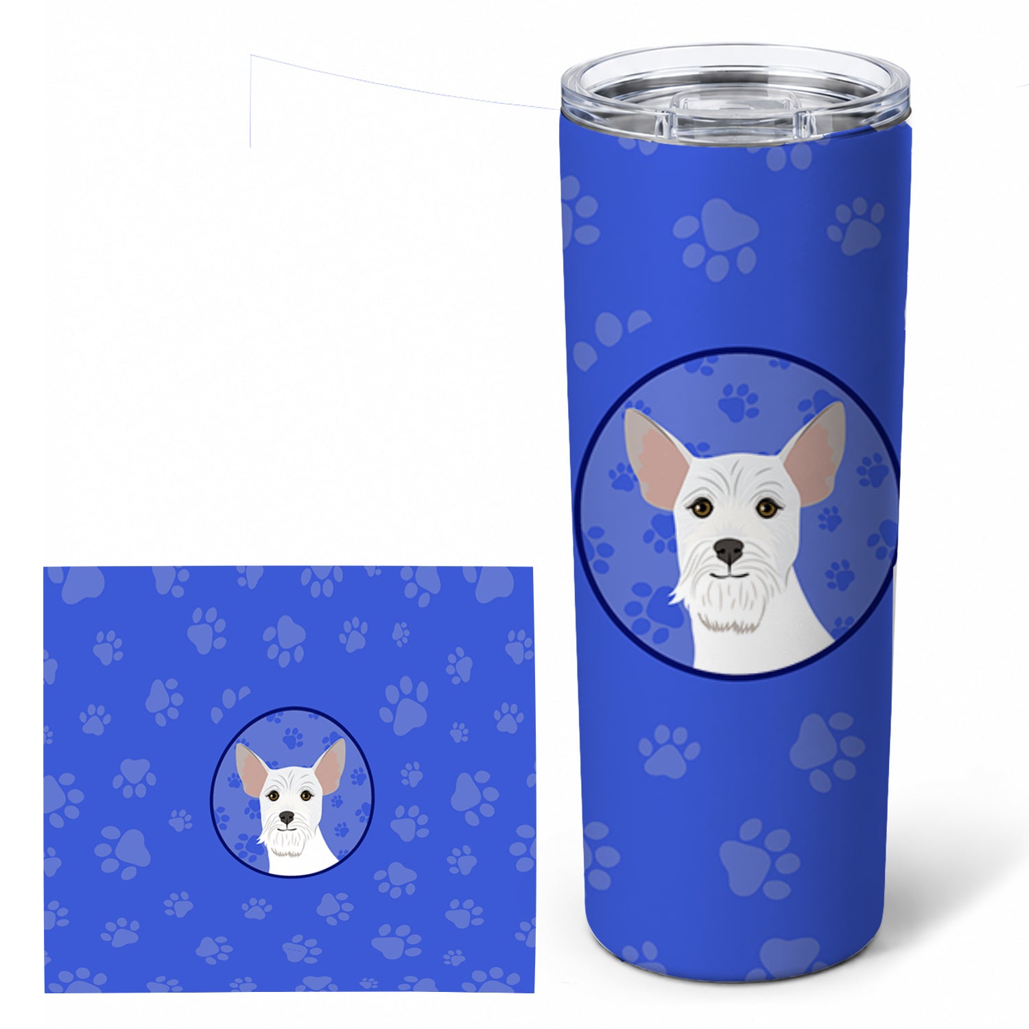 Schnauzer White #2  Stainless Steel Skinny Tumbler 20 oz Vacuum Double Walled Reusable Insulated Travel Cup