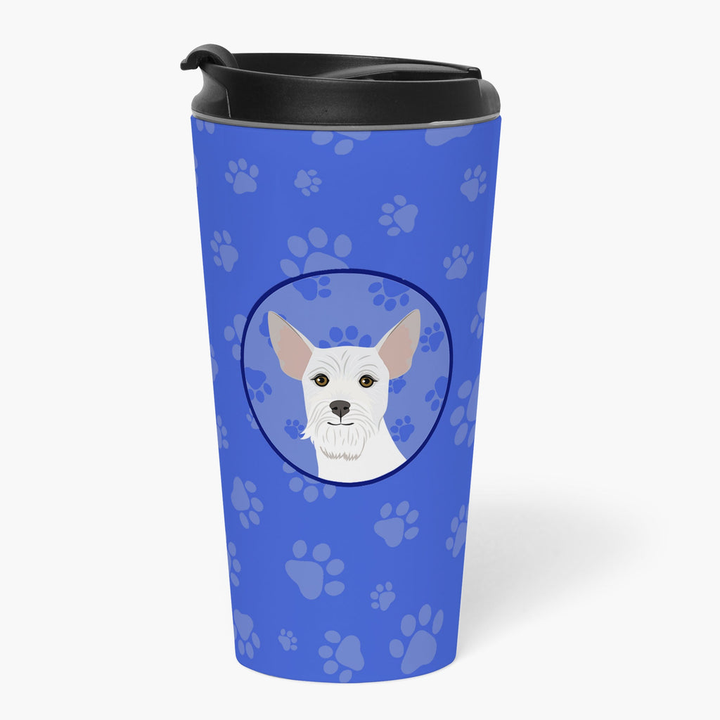 Schnauzer White #2  Stainless Steel 16 oz  Tumbler Blue Insulated Tumbler with Lid, Cute Travel Cup for Coffee, Cocktails, Gift Men, Dad, Women, Mother