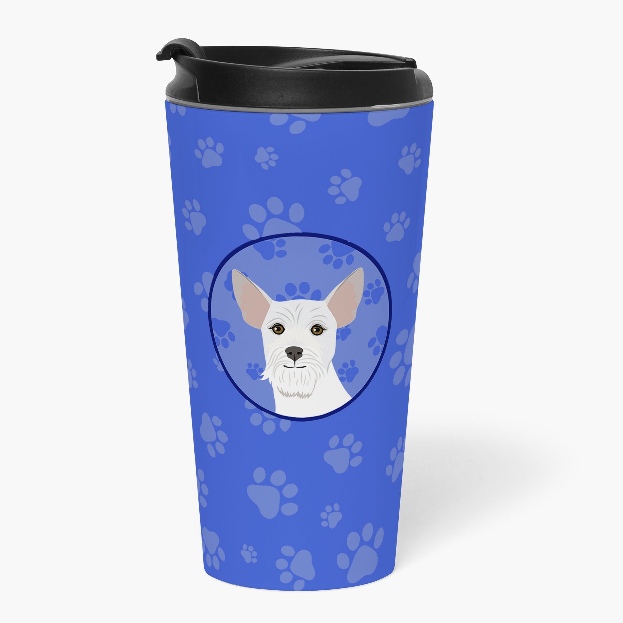 Schnauzer White #2  Stainless Steel 16 oz  Tumbler Blue Insulated Tumbler with Lid, Cute Travel Cup for Coffee, Cocktails, Gift Men, Dad, Women, Mother