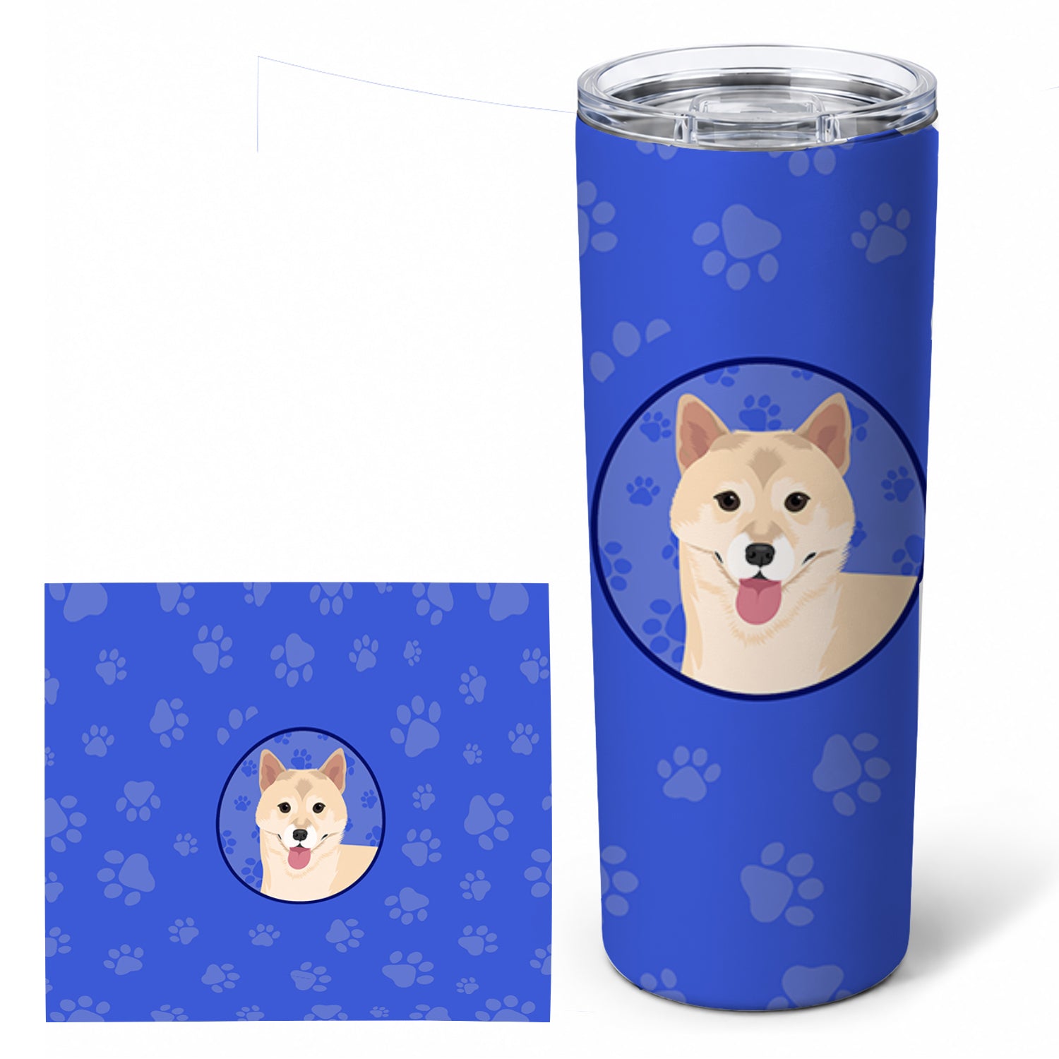 Shiba Inu Cream #1  Stainless Steel Skinny Tumbler 20 oz Vacuum Double Walled Reusable Insulated Travel Cup