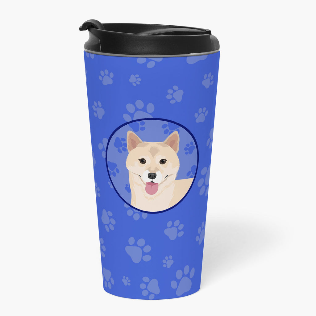 Shiba Inu Cream #1  Stainless Steel 16 oz  Tumbler Blue Insulated Tumbler with Lid, Cute Travel Cup for Coffee, Cocktails, Gift Men, Dad, Women, Mother