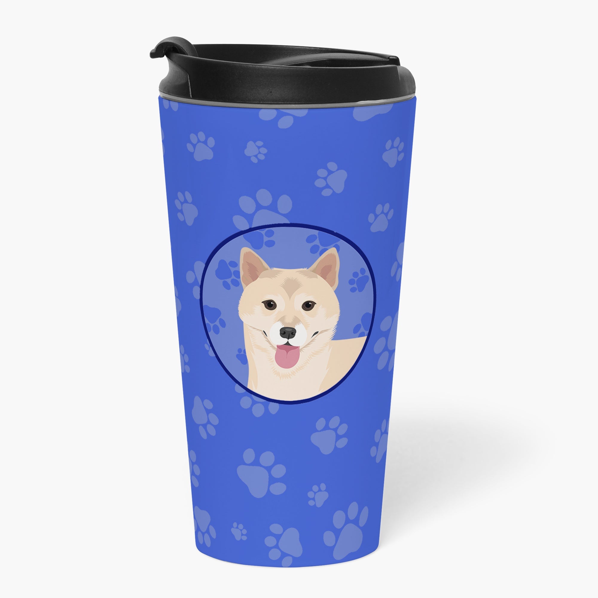 Shiba Inu Cream #1  Stainless Steel 16 oz  Tumbler Blue Insulated Tumbler with Lid, Cute Travel Cup for Coffee, Cocktails, Gift Men, Dad, Women, Mother