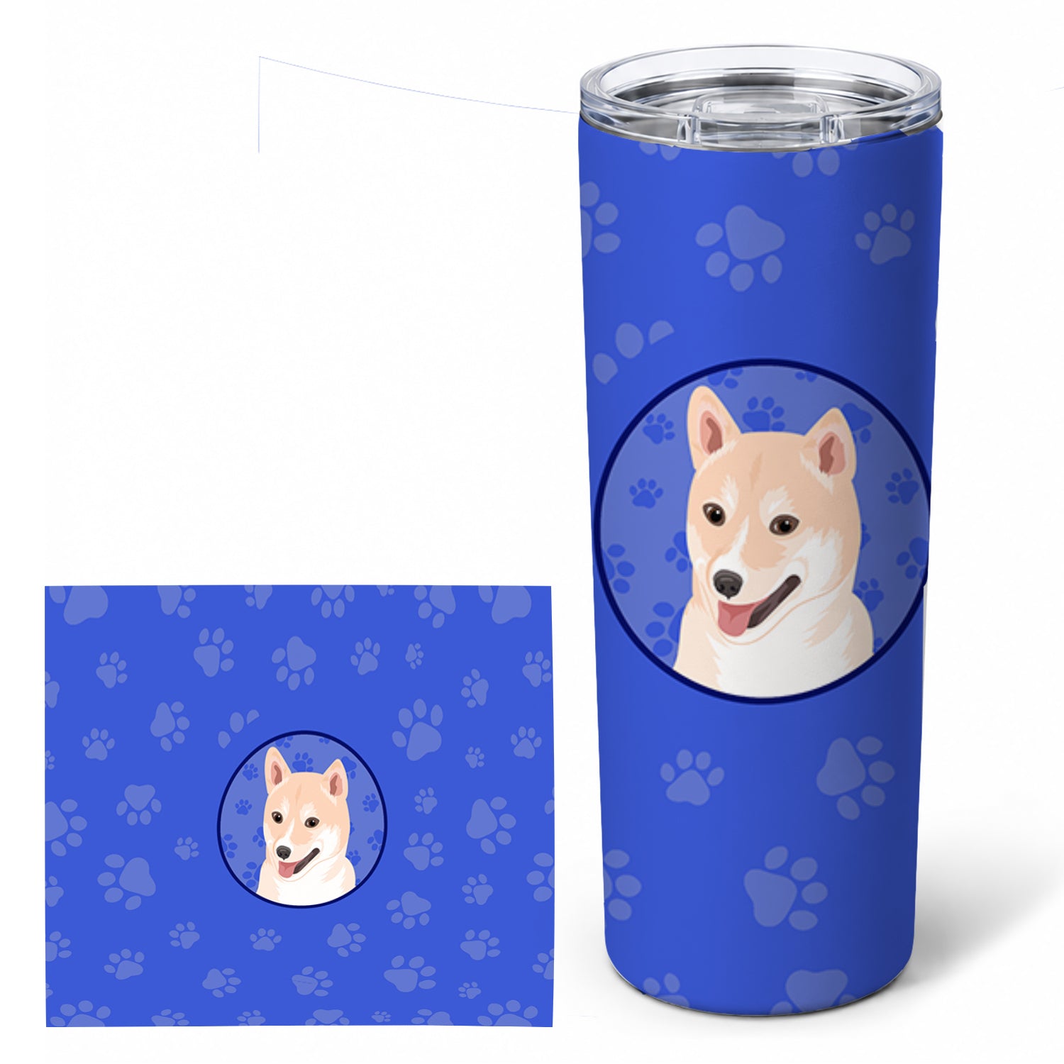 Shiba Inu Cream #2  Stainless Steel Skinny Tumbler 20 oz Vacuum Double Walled Reusable Insulated Travel Cup