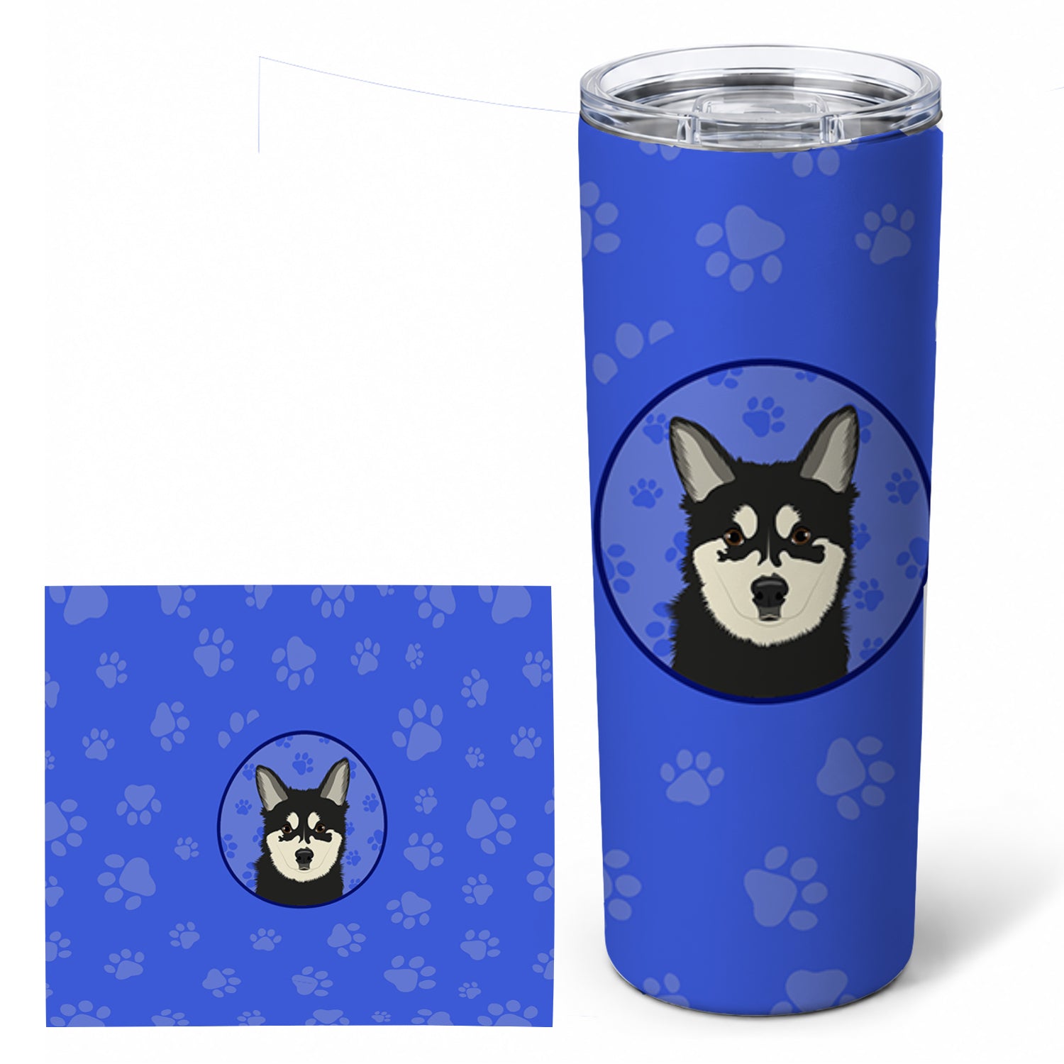 Shiba Inu Husky Mix  Stainless Steel Skinny Tumbler 20 oz Vacuum Double Walled Reusable Insulated Travel Cup