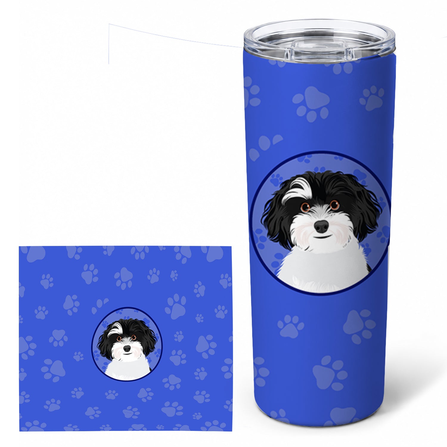 Shih-Tzu Black and White #1  Stainless Steel Skinny Tumbler 20 oz Vacuum Double Walled Reusable Insulated Travel Cup