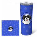Shih-Tzu Black and White #3  Stainless Steel Skinny Tumbler 20 oz Vacuum Double Walled Reusable Insulated Travel Cup