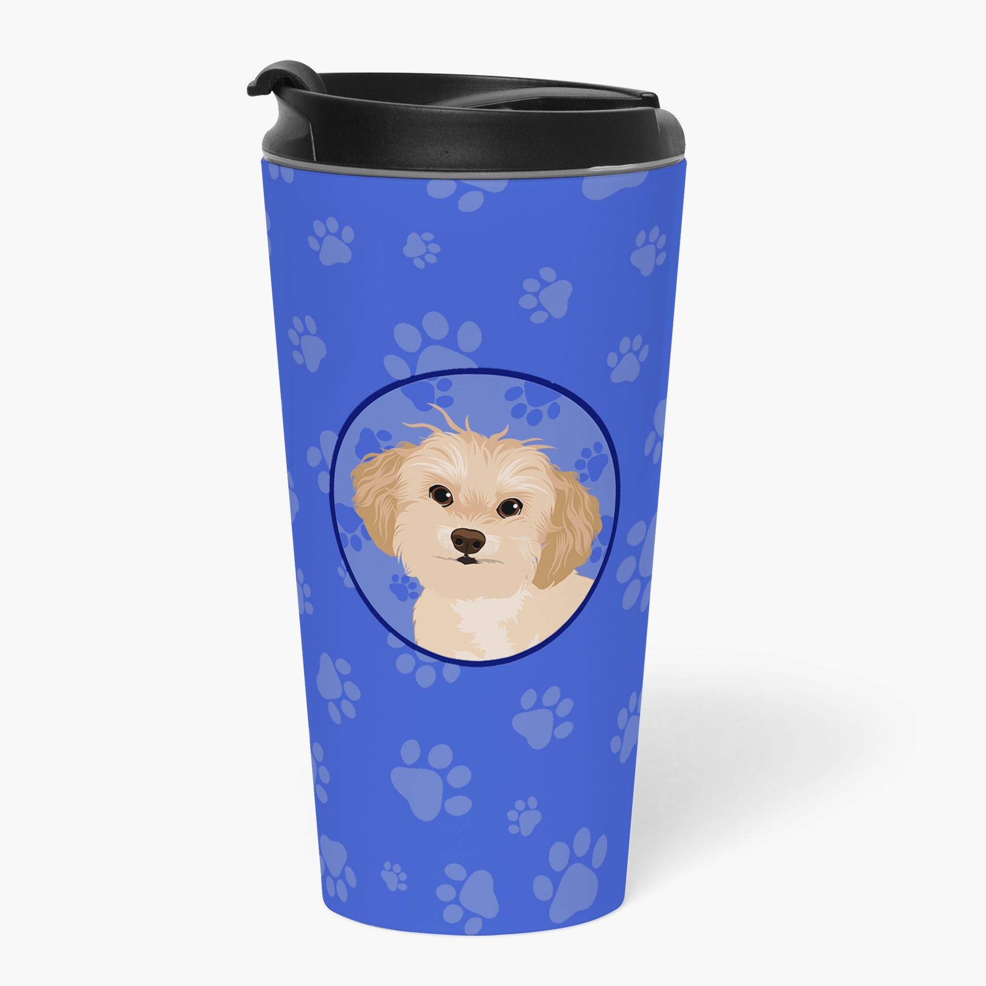 Shih-Tzu Gold #1  Stainless Steel 16 oz  Tumbler Blue Insulated Tumbler with Lid, Cute Travel Cup for Coffee, Cocktails, Gift Men, Dad, Women, Mother