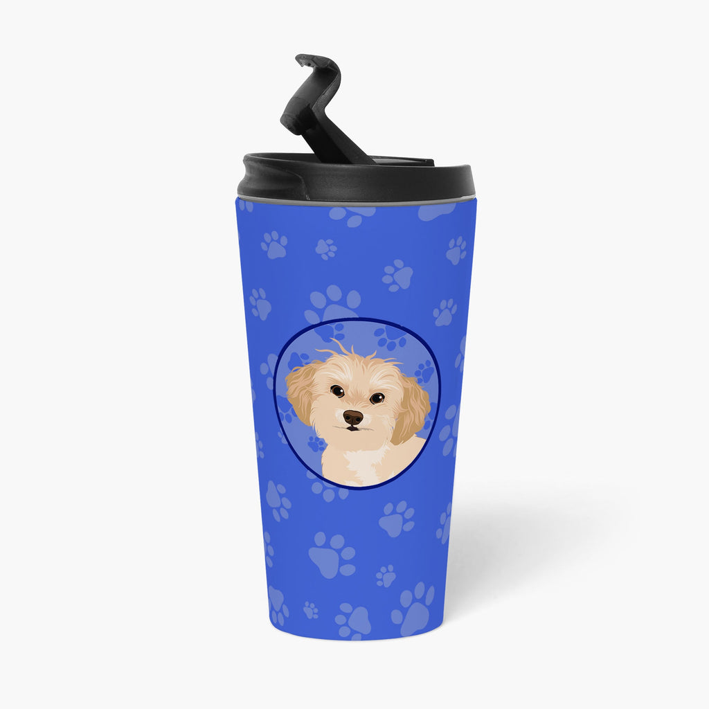 Shih-Tzu Gold #1  Stainless Steel 16 oz  Tumbler Blue Insulated Tumbler with Lid, Cute Travel Cup for Coffee, Cocktails, Gift Men, Dad, Women, Mother
