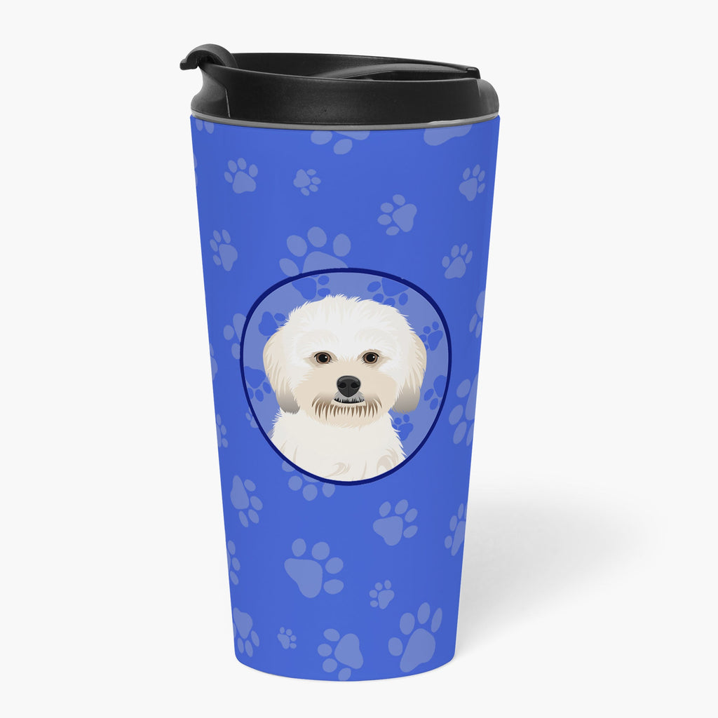 Shih-Tzu Gold #5  Stainless Steel 16 oz  Tumbler Blue Insulated Tumbler with Lid, Cute Travel Cup for Coffee, Cocktails, Gift Men, Dad, Women, Mother