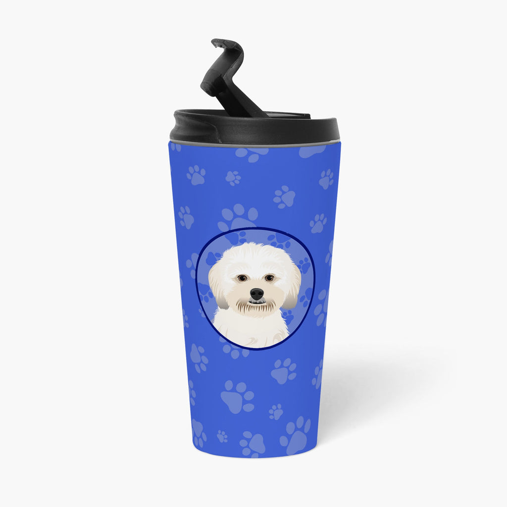 Shih-Tzu Gold #5  Stainless Steel 16 oz  Tumbler Blue Insulated Tumbler with Lid, Cute Travel Cup for Coffee, Cocktails, Gift Men, Dad, Women, Mother
