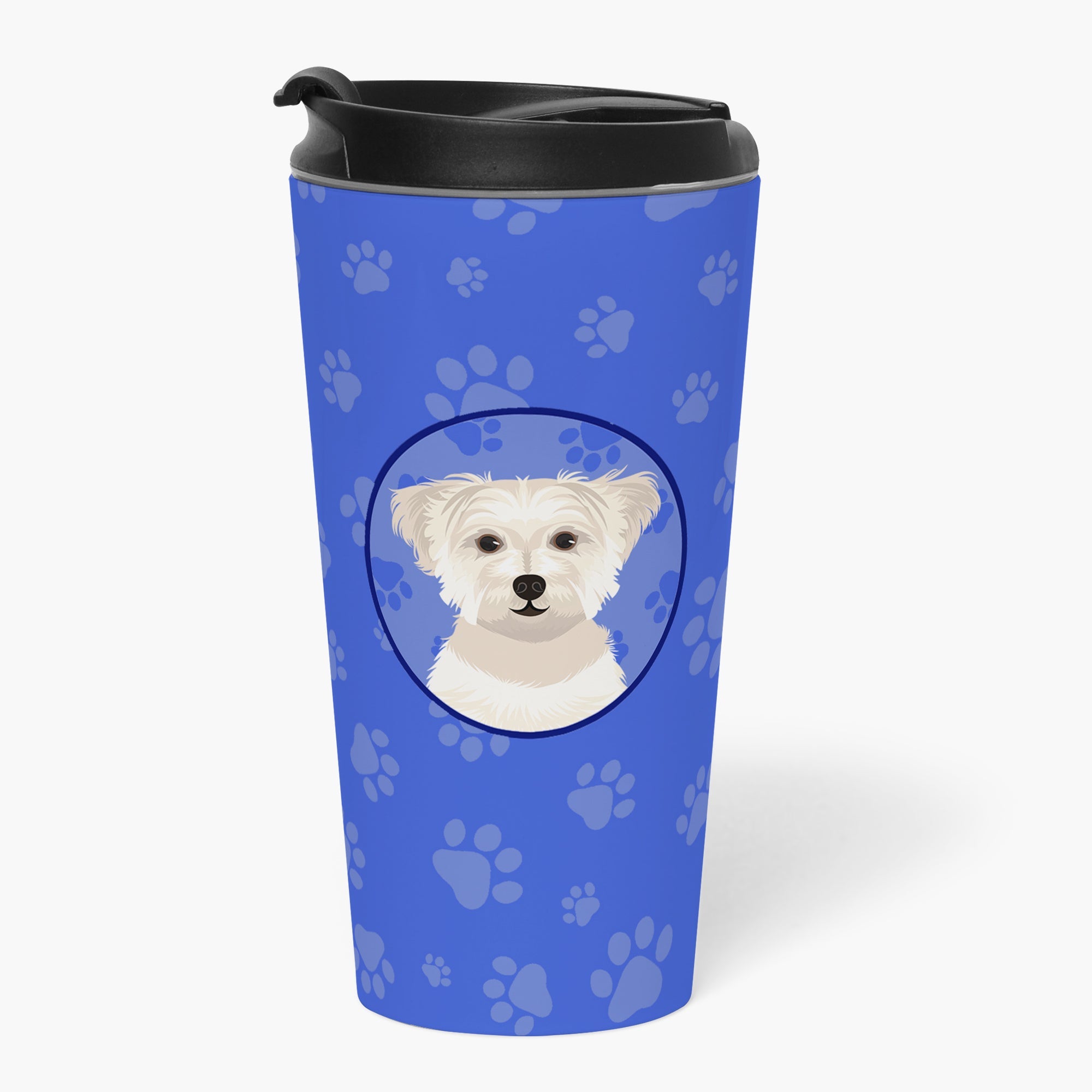 Shih-Tzu Gold #6  Stainless Steel 16 oz  Tumbler Blue Insulated Tumbler with Lid, Cute Travel Cup for Coffee, Cocktails, Gift Men, Dad, Women, Mother