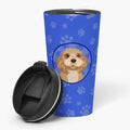 Shih-Tzu Red  Stainless Steel 16 oz  Tumbler Blue Insulated Tumbler with Lid, Cute Travel Cup for Coffee, Cocktails, Gift Men, Dad, Women, Mother